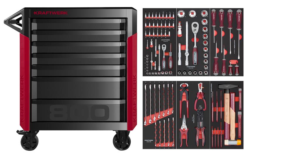 PRO LINE Mobile Tool Cabinet PT800 7 drawers 103 pcs.
