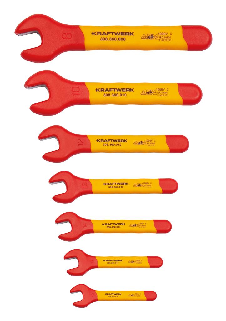 VDE insert open-end wrench/ T-handle outside hexagon 19pcs.