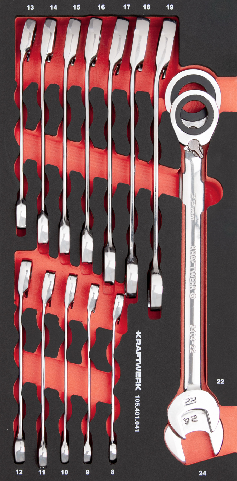 PRO LINE EVA3 Ratchet combination wrench 20x40 14-pcs.