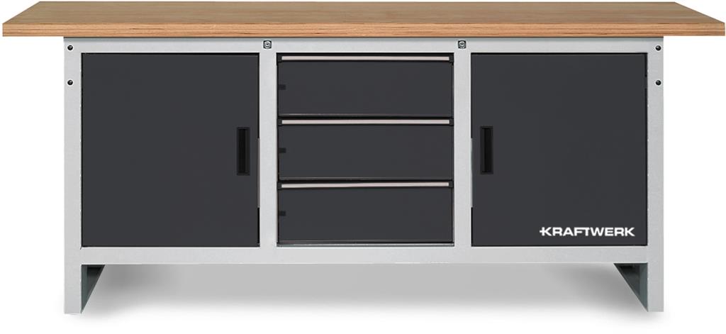 Workbench, 840x2000x700 mm, 2 doors, 3 drawers