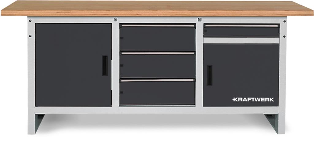 Workbench, 840x2000x700 mm, 2 doors, 4 drawers