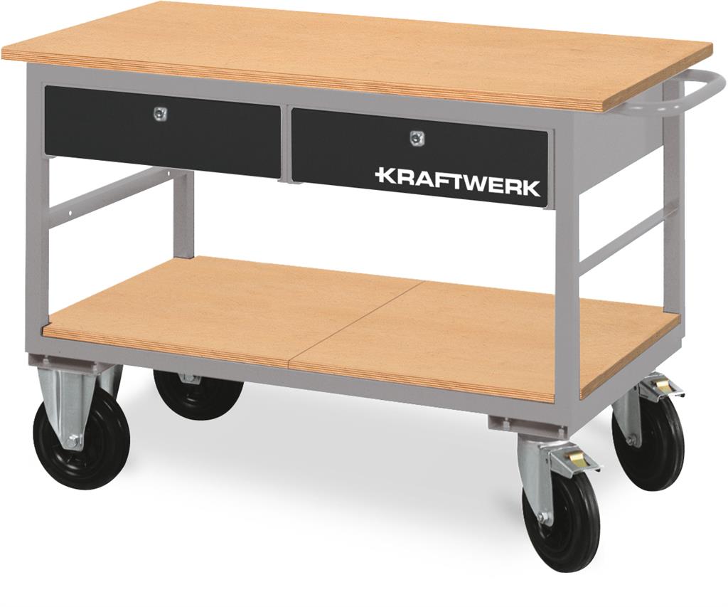 Rolling workbench with 2 drawers and 1 shelf