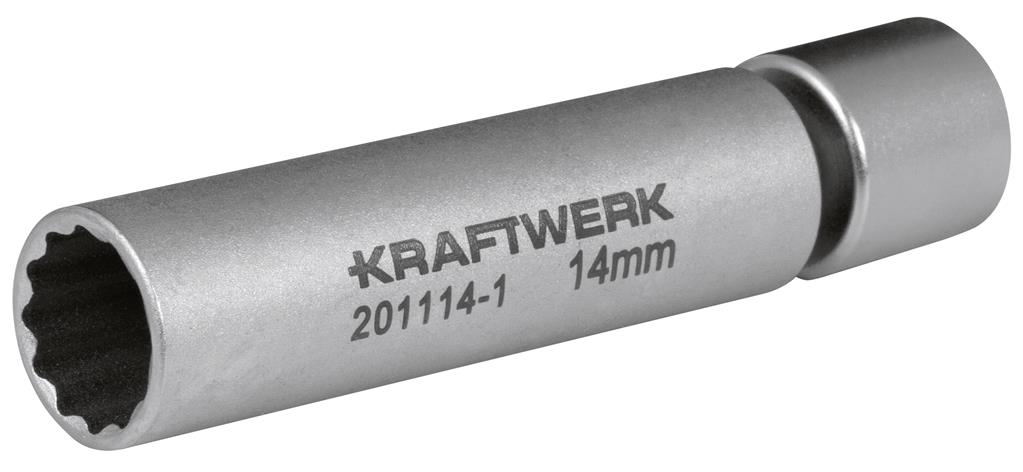 Douille à bougie avec joint 14 mm, 3/8 KRAFTWERK 201114-1