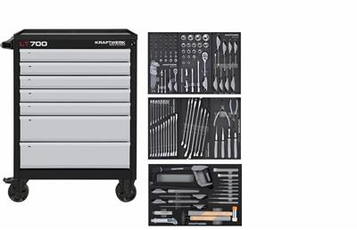 LT LINE Mobile Tool Cabinet LT700, 7 drawers, 155 pcs.