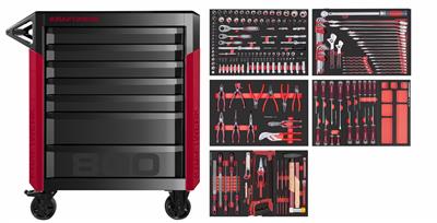 PRO LINE Mobile Tool Cabinet PT800 7 drawers 242 pcs.