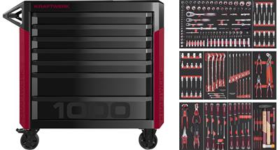 PRO LINE Mobile Tool Cabinet PT1000 7 drawers 221 pcs.