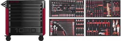 PRO LINE Mobile Tool Cabinet PT1000 7 drawers 261 pcs.