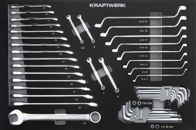 Combination wrenches/  Double ended for Tool trolley 46-pcs.