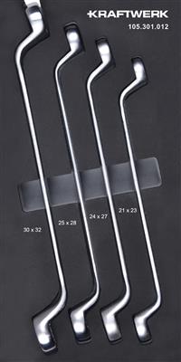 Cranked ring wrench set 4-pcs. Inlay 20x40