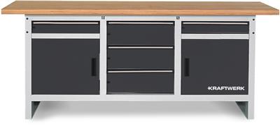 Workbench , 840x2000x700 mm, 2 doors, 5 drawers