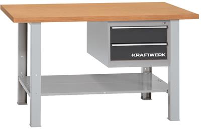 Workbench with 2 drawers and bottom plate, 1500mm
