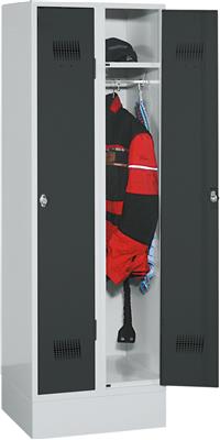 Cloakroom locker, 600x1850x500 mm, 2 compartments