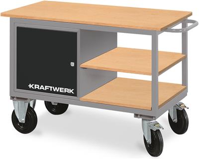 Rolling workbench with 1 drawer box and 2 shelves
