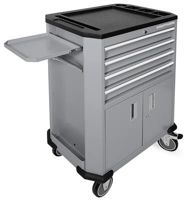 4-drawer and 2 doors Mobile Tool Cabinet grey