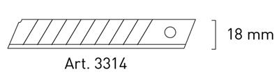 Abbrechmesser mit Stellrad 18 mm mit 3 Klingen
