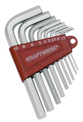Serie chiavi maschio esagonali 1.5-10 mm, 9 pz.