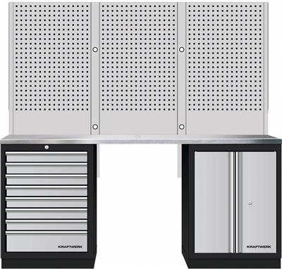 Mobilio 2-pc. combi with perforated wall, inox