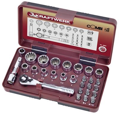 28-p. COMBI socket wrench case 1/4"