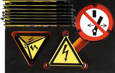Set di segnali di avvertimento e sicurezza ad alta tensione