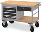 Tool trolley with 4 drawers, 1 drawer and 1 shelf, 835x1300x