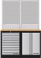 Mobilio 2-pc combi perforated wall, beech,9 draw-pieces